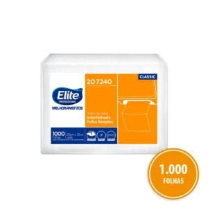 Papel Toalha Interfolha Elite Folha Simples Classic 20x21cm – Pacote com 1000 fls – Cód 207240