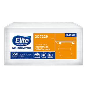 Papel Toalha Interfolha Elite Folha Simples Classic 21×18.8cm – Pacote com 350 fls- Cód 207229