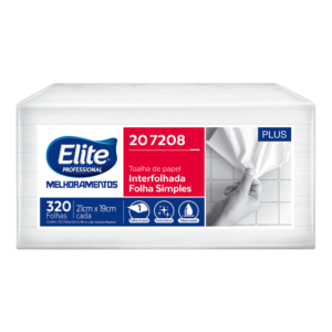 Papel Toalha Interfolha Elite Folha Simples Plus 21x19cm - Pacote com 320 fls- Cód 207208